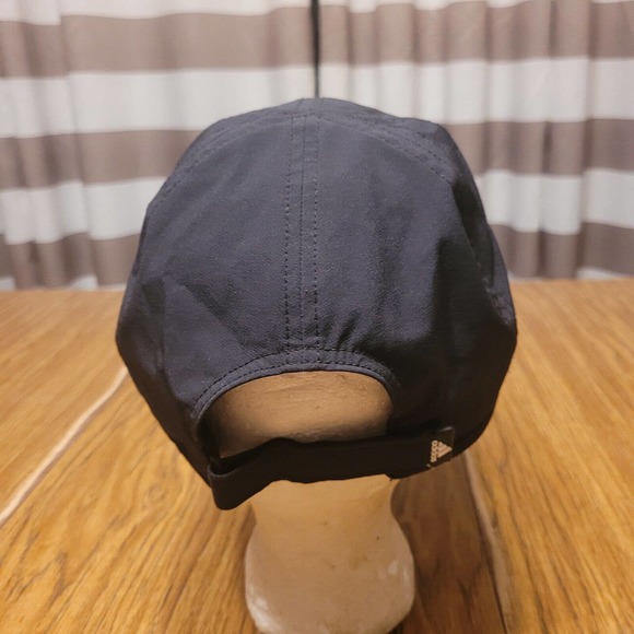 Adidas Hat Cap Strap Back Black White Logo Aeroready Lightweight Athletic Mens - Picture 5 of 12